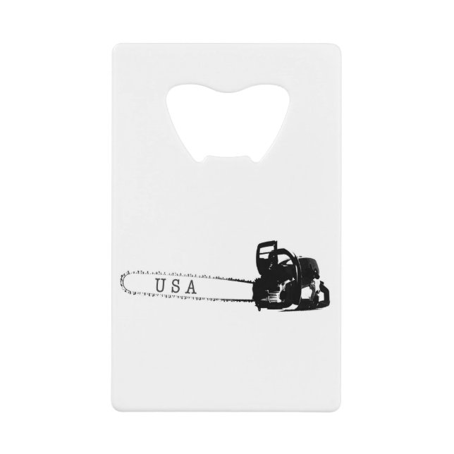 Arborist chainsaw tree surgeon Gift Present Credit Card Bottle Opener (Front)