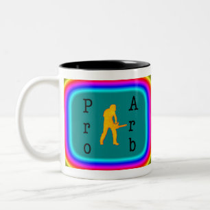 Arborist chainsaw tree surgeon Gift Rainbow . Two-Tone Coffee Mug