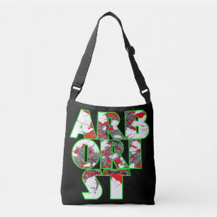Arborist Cool green and red text design Crossbody Bag