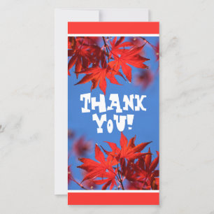 Arborist Fiery Fall Colour: Red Maple Leaves Thank You Card