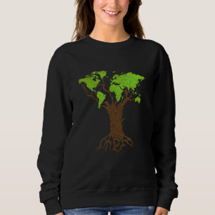 Arborist Gardener Tree World Map Nature  1 Sweatshirt