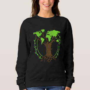 Arborist Gardener Tree World Map Nature  3 Sweatshirt