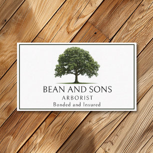 Arborist Oak Tree Trimming Landscaping Service Business Card