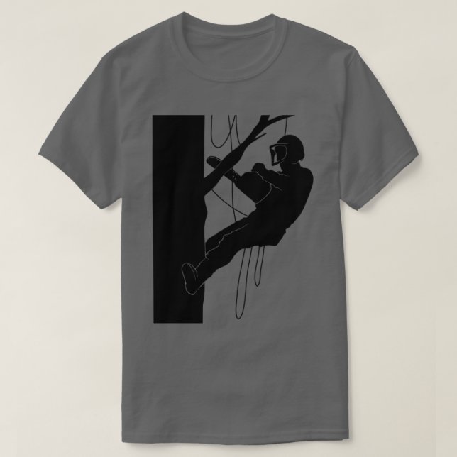 Arborist Tree Cutting Tree Climbing T-Shirt (Design Front)