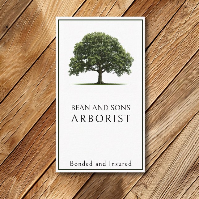 Arborist Tree Removal Trimming Landscaping Service Business Card (Creator Uploaded)