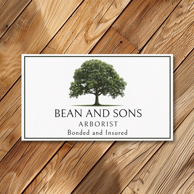 Arborist Tree Removal Trimming Landscaping Service Business Card (Creator Uploaded)