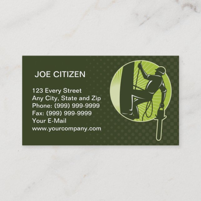 arborist tree surgeon agriculturist chainsaw business card (Front)
