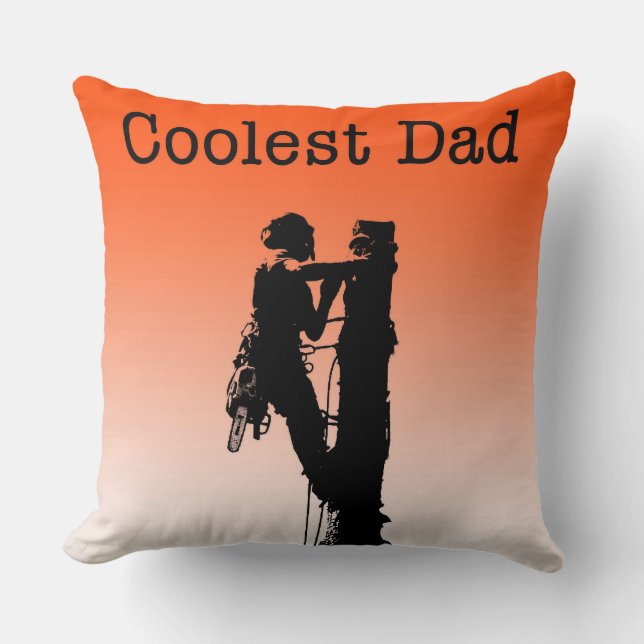 Arborist Tree Surgeon chainsaw Throw Pillow (Front)