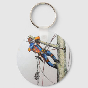 Arborist tree surgeon christmas card keychain