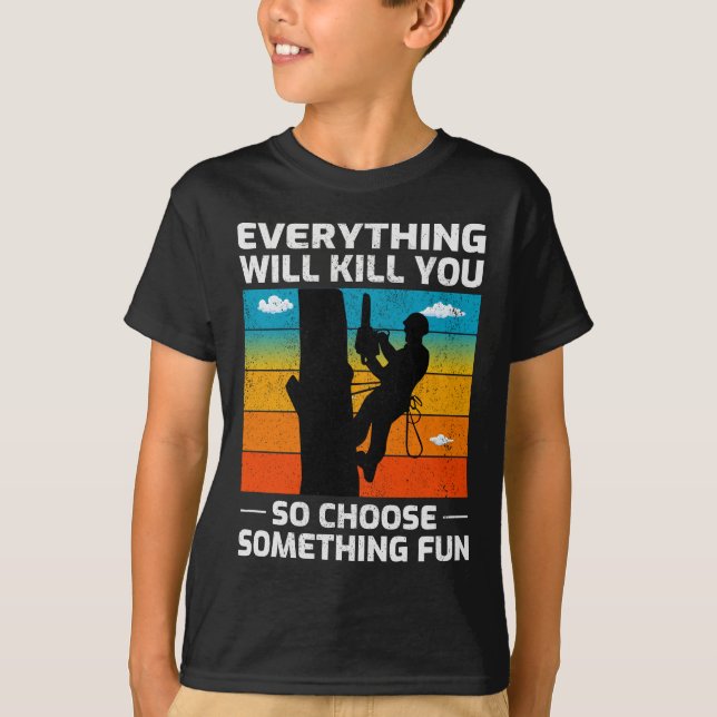 Arborist Tree Surgeon Climber Climbing Trimmer T-Shirt (Front)