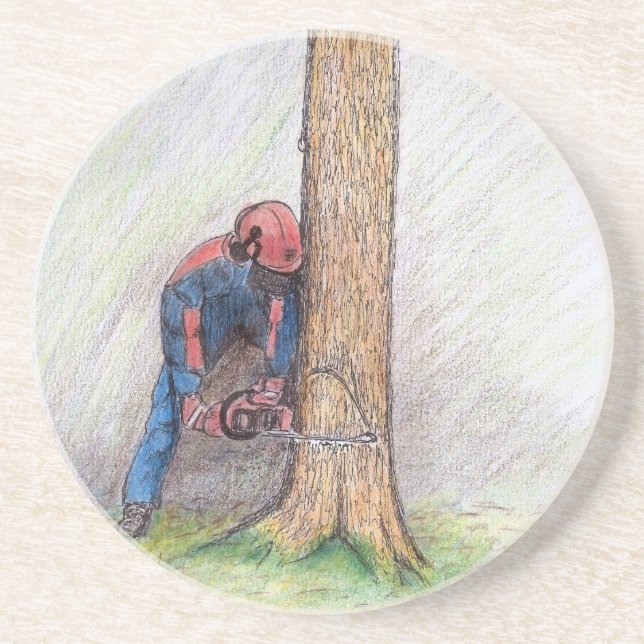 Arborist Tree Surgeon Coaster (Front)