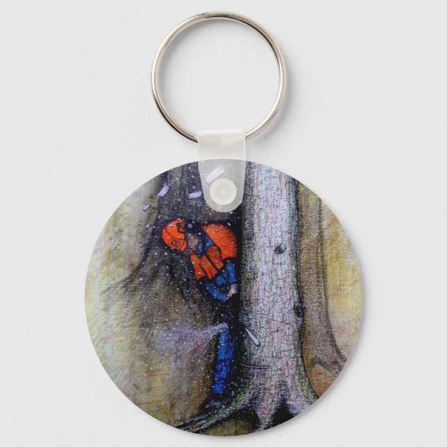 Arborist tree surgeon husqvarna keychain (Front)