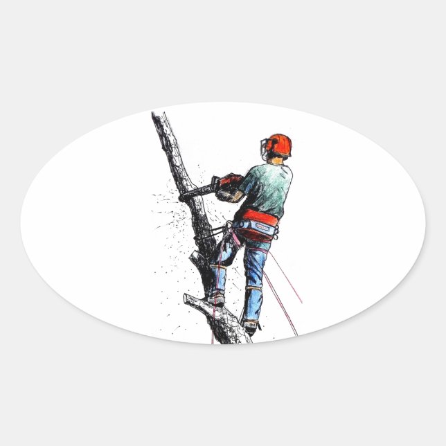 Arborist Tree Surgeon Oval Sticker (Front)