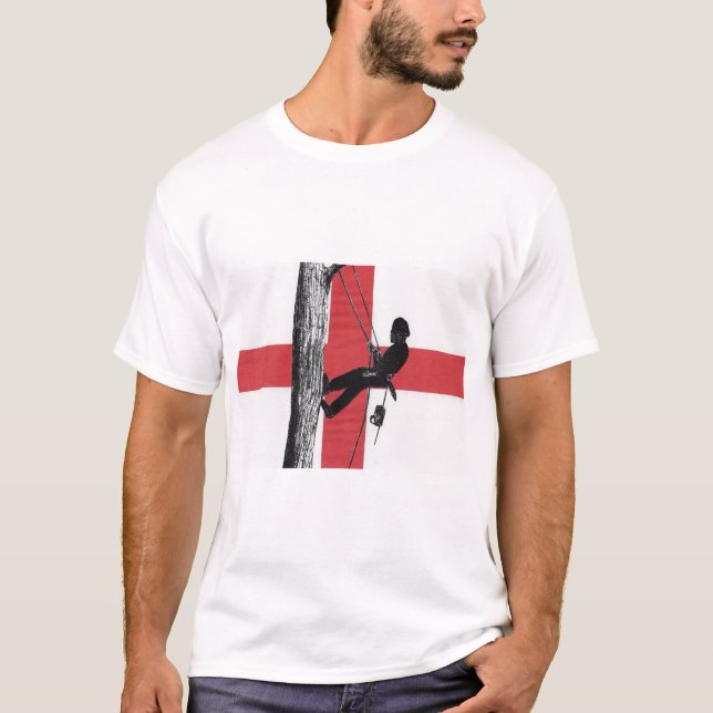 Arborist Tree Surgeon St Georges Cross Chainsaw  T-Shirt (Front)