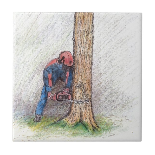 Arborist Tree Surgeon Tile (Front)