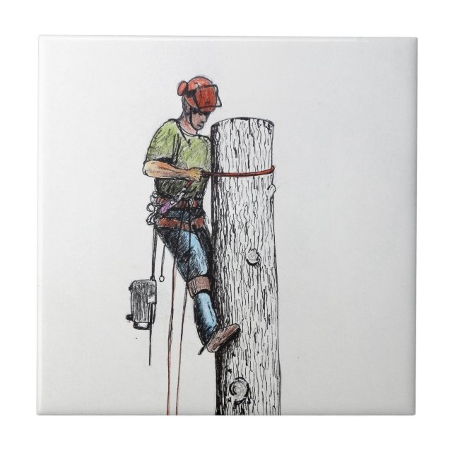 Arborist Tree Surgeon Tile (Front)