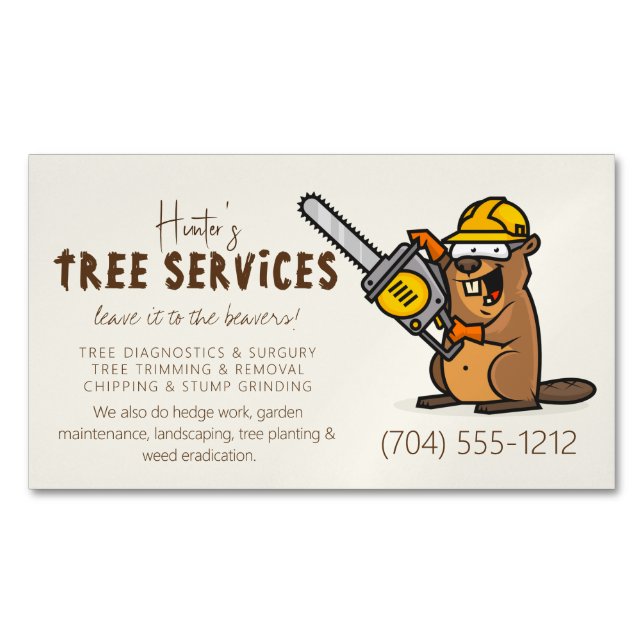 Arborists Forest Tree Care Landscaping Magnetic Business Card (Front)