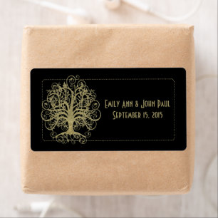Arbre à billes d'or sur noir avec points Enregistr