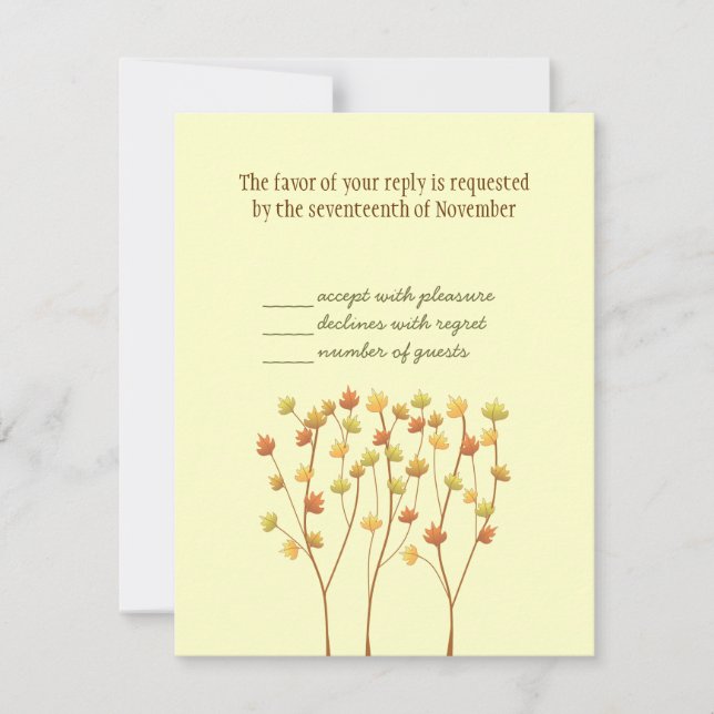 Arbre à brindilles d'automne - Carte de réponse av (Devant)
