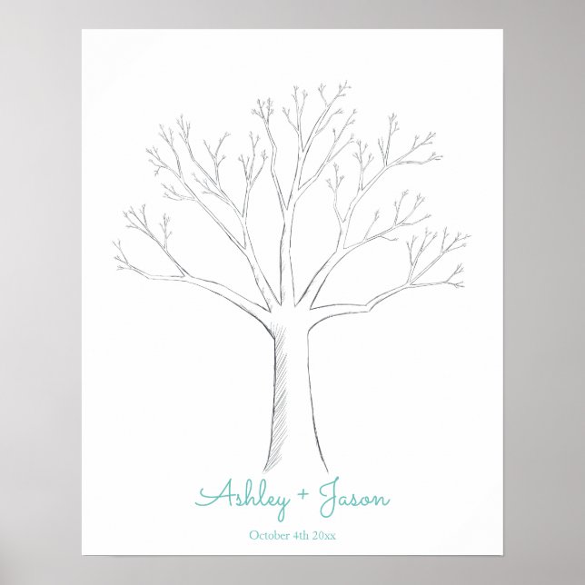 Arbre à doigts mariage livre d'or alternative (Devant)