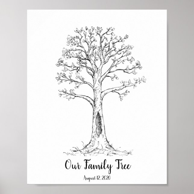 Arbre à empreintes digitales familial avec Poster  (Devant)