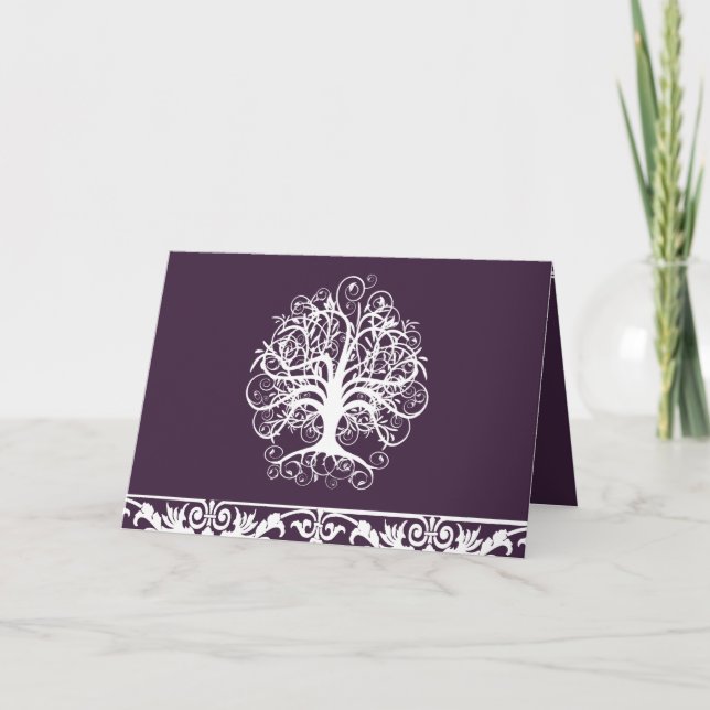 Arbre à faire-part de mariage et à branches blanch (Devant)