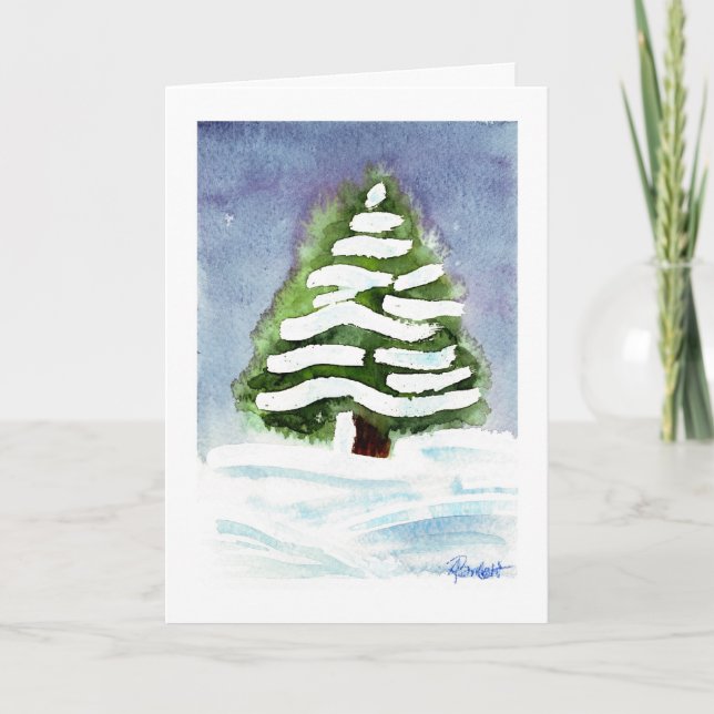 "Arbre à Neige" - Carte d'Arbre de Noël (Devant)