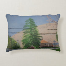 Arbre à pin dans la rue Accent Coussin 16" x 12"