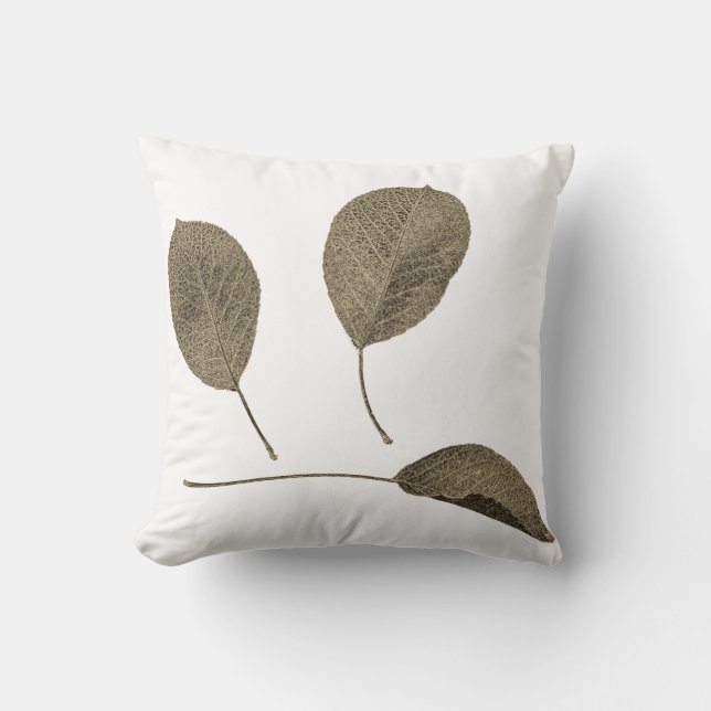 Arbre à poires Sepia Feuilles de texture Coussin L (Recto)