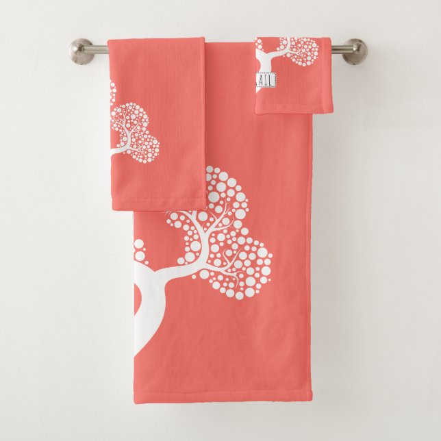 Arbre abstrait blanc et nom corail vivant (En situation)