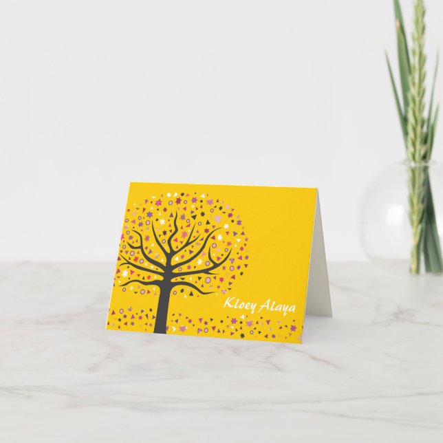 ARBRE ABSTRAIT DE VIE Invitation Bat mitzvah (Devant)