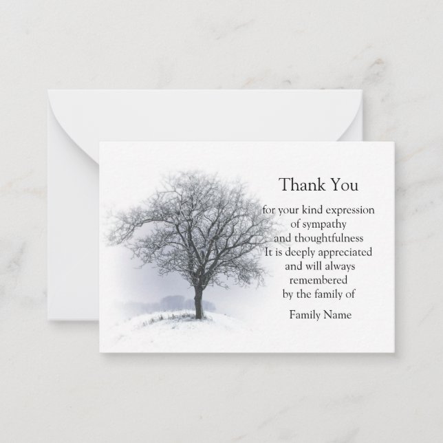 Arbre Autonome En Carte de remerciements D'Hiver (Devant)