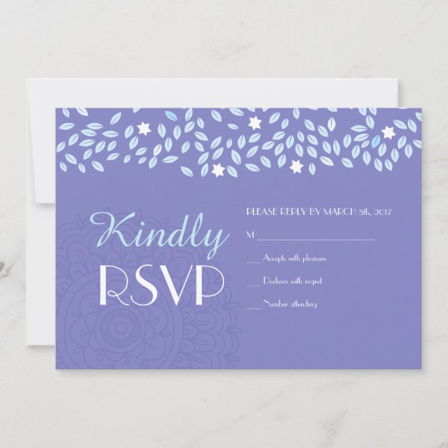 ARBRE AVEC ÉTOILES MARIAGE RSVP Carte de réponse (Devant)