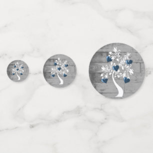 Arbre Bleu des Coeurs Table Mariage Confetti