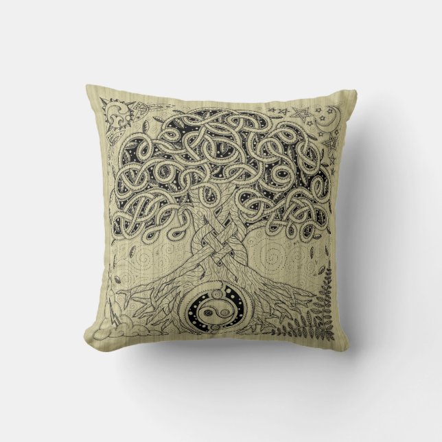 Arbre celtique de coussin d'encre de la vie (Recto)
