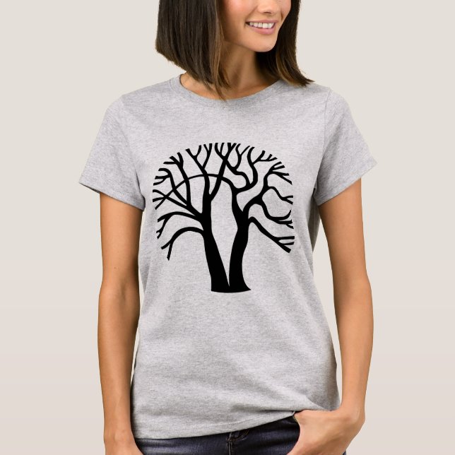 Arbre circulaire - T-shirt noir (Devant)