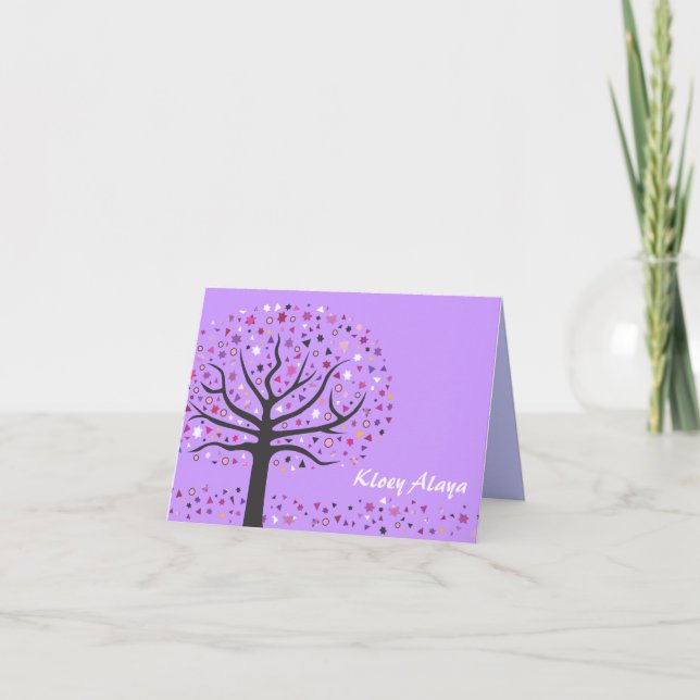 Arbre d'Abstact de carte de remerciements de bat (Devant)