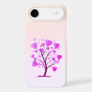 Arbre d'amour Arbre de cœurs Pastel rose Aquarelle