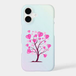 Arbre d'amour Arbre de cœurs Pastel rose Aquarelle