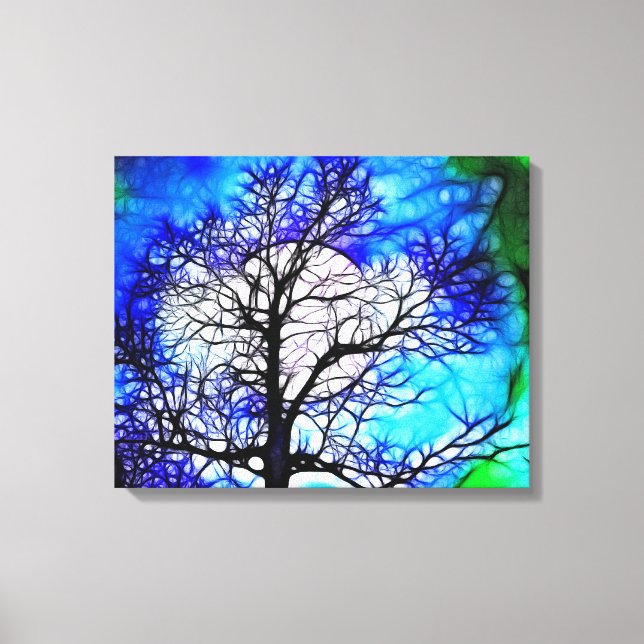 Arbre dans la toile enroulée du paysage lunaire (Recto)