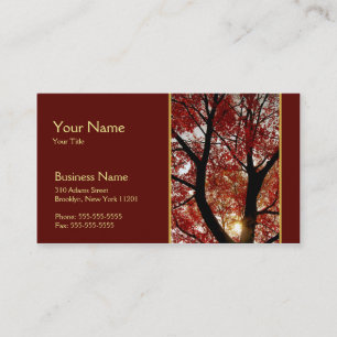 Arbre dans le carte de visite d'automne