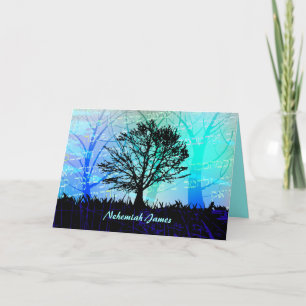Arbre dans les cartes de Merci de Mitzvah de barre