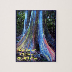 Arbre d'arc-en-ciel de puzzle et de boîte-cadeau