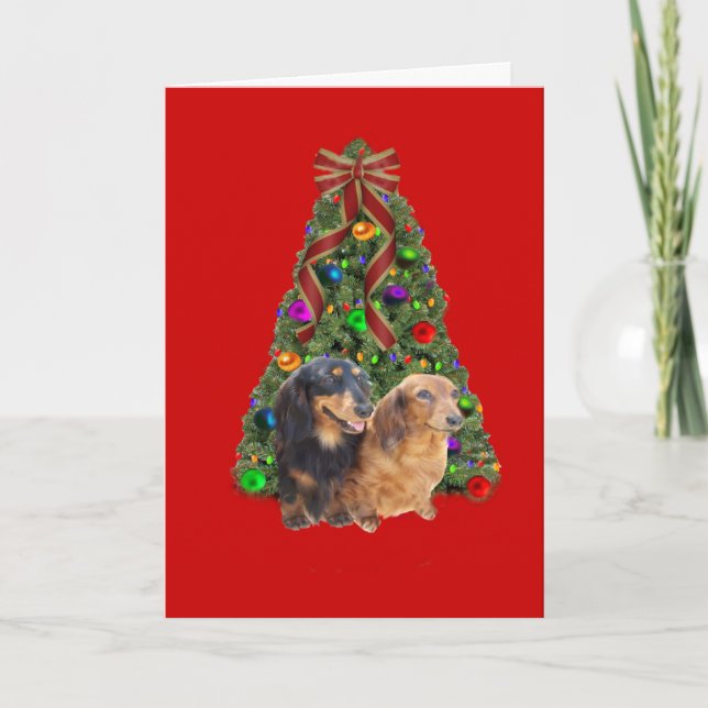 Arbre de carte de Noël de teckel (Devant)