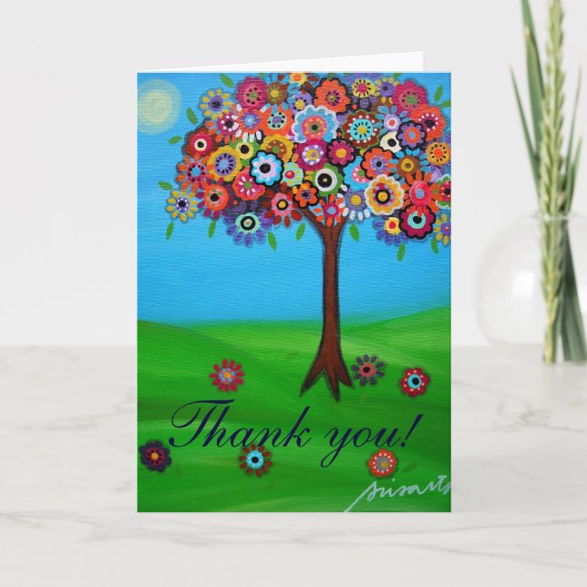 ARBRE de carte de remerciements de la VIE (Devant)