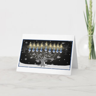 Arbre de carte de voeux de Hanoukka Menorah de la