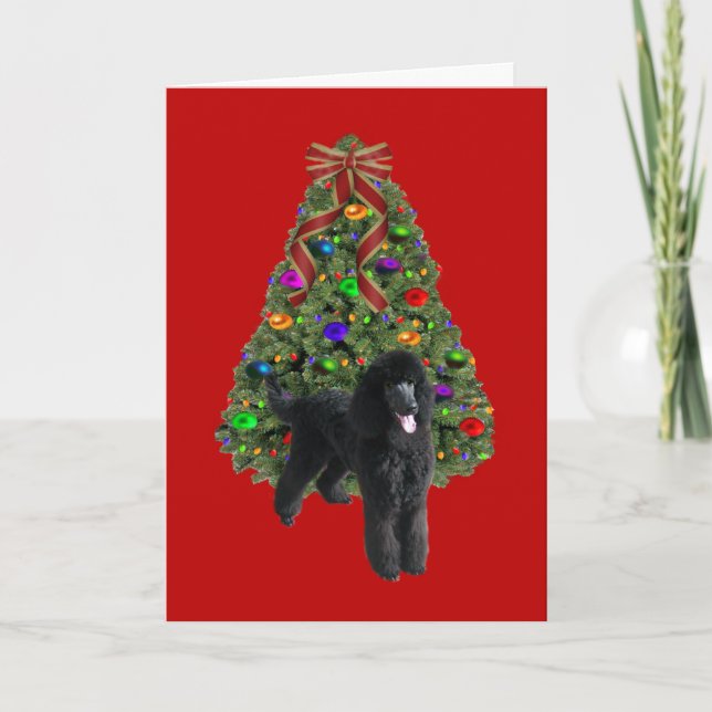 Arbre de cartes de Noël de caniche (Devant)