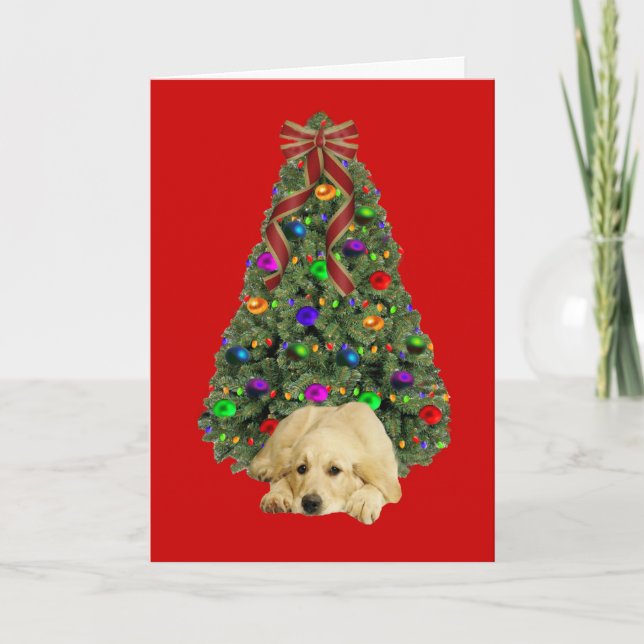 Arbre de cartes de Noël Golden Retrier (Devant)