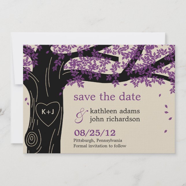 Arbre De Chêne Enregistrer La Carte Date (Devant)