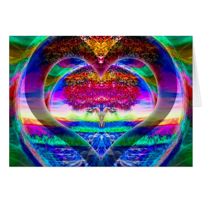 Arbre de coeur d'arc-en-ciel de la vie (Devant horizontal)